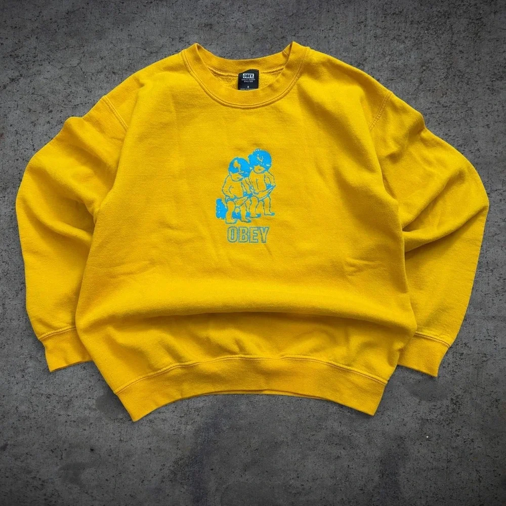 Obey International Funny Babies Pullover Crewneck Sweater Size Small Skate
